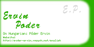 ervin poder business card